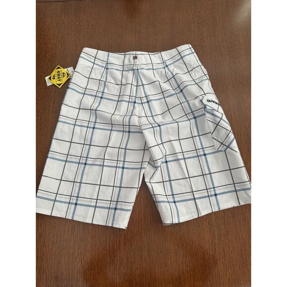 QUIKSILVER CRUSH MEN'S SIZE 30 4 Way STRETCH BLUE WHITE PLAID BOARD SHORTS NEW - Picture 3 of 4